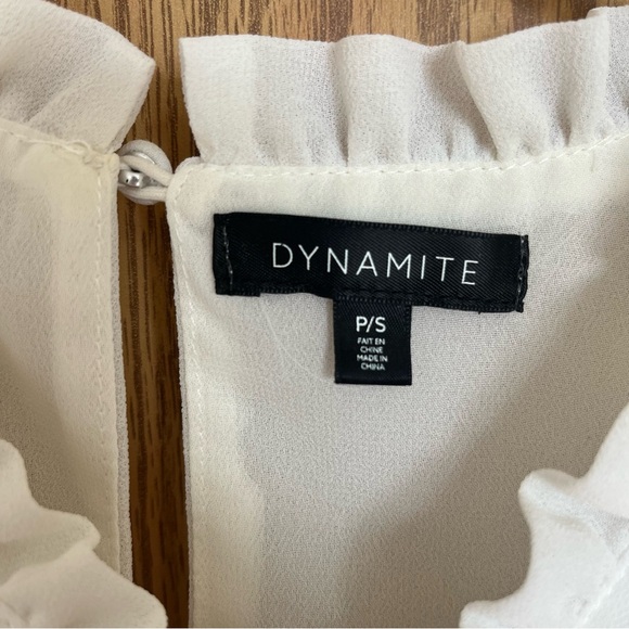 White Ruffle Sleeve Top - Picture 2 of 3